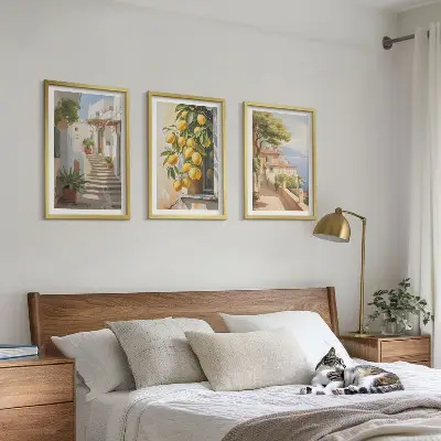 Gerahmtes Bilderset mit Meerblick Motiv Lemon Streets