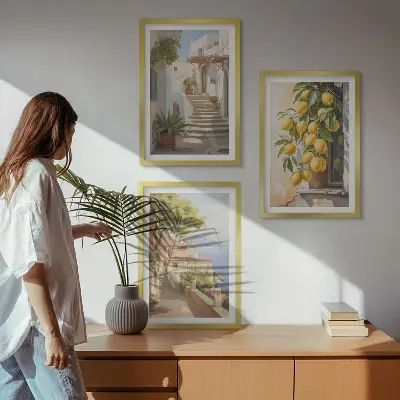 Gerahmtes Bilderset mit Meerblick Motiv Lemon Streets