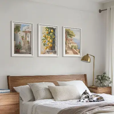 Gerahmtes Bilderset mit Meerblick Motiv Lemon Streets