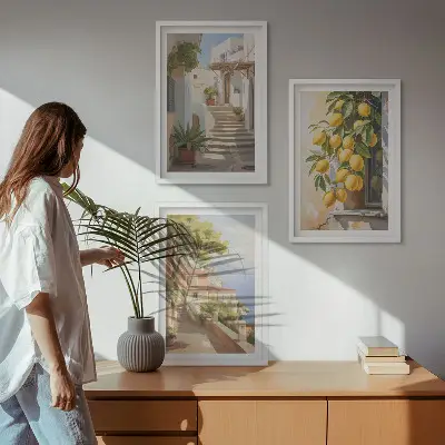 Gerahmtes Bilderset mit Meerblick Motiv Lemon Streets