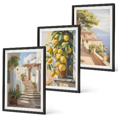 Gerahmtes bilderset Lemon Streets Meerblick
