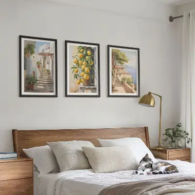 Gerahmtes Bilderset mit Meerblick Motiv Lemon Streets