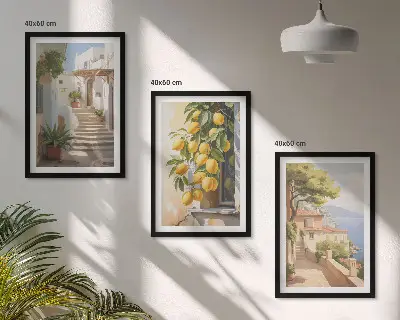 Gerahmtes Bilderset mit Meerblick Motiv Lemon Streets