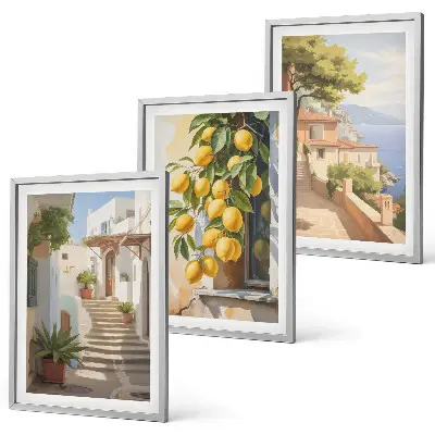 Gerahmtes Bilderset mit Meerblick Motiv Lemon Streets