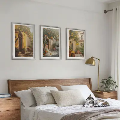 Gerahmtes Bilderset mit Zitrustöpfen für sonnige Terrassen