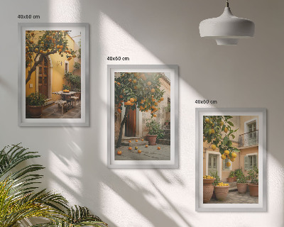 Bilder-3er-set mit rahmen Garten-Zitrus-Sonne