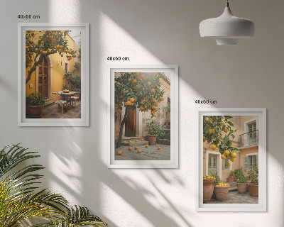 Bilder-3er-set mit rahmen Garten-Zitrus-Sonne