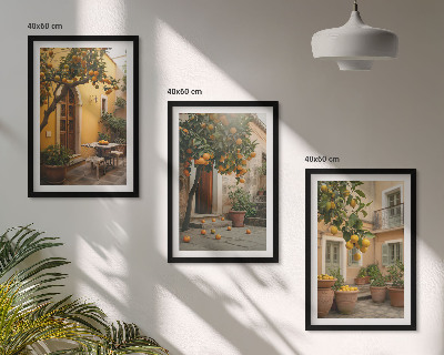 Bilder-3er-set mit rahmen Garten-Zitrus-Sonne