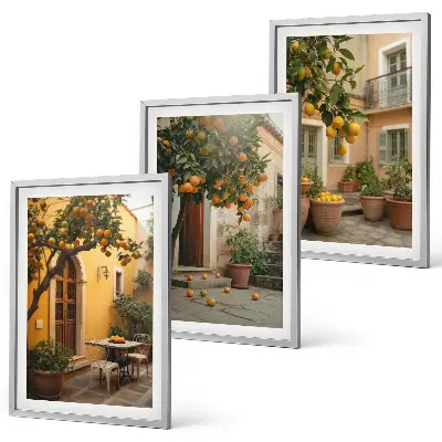 Garten-Zitrus-Sonne 3er-Set Bilder mit Rahmen