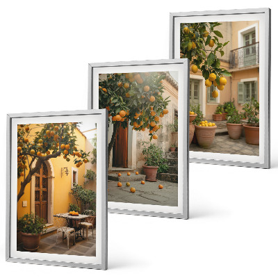 Bilder-3er-set mit rahmen Garten-Zitrus-Sonne