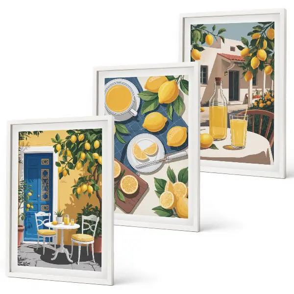 Patio Sun Limonade 3er-Set Bilder mit Rahmen