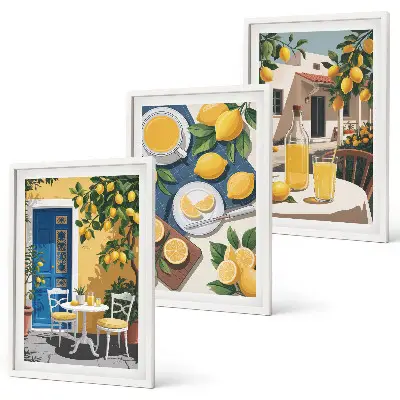 Patio Sun Limonade 3er-Set Bilder mit Rahmen