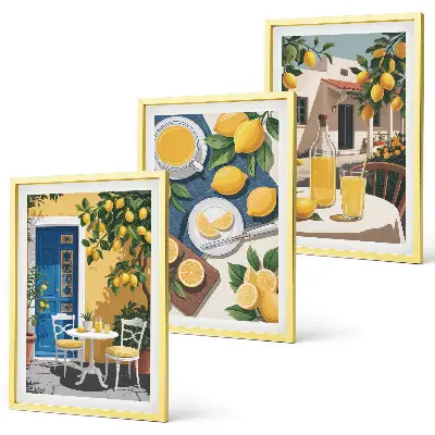 Patio Sun Limonade 3er-Set Bilder mit Rahmen