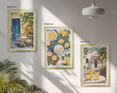 Patio Sun Limonade 3er-Set Bilder mit Rahmen