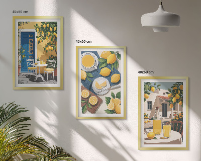 Bilder-3er-set mit rahmen Patio Sun Limonade
