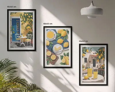 Patio Sun Limonade 3er-Set Bilder mit Rahmen