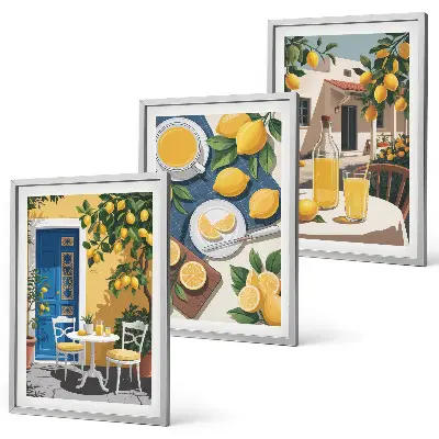 Patio Sun Limonade 3er-Set Bilder mit Rahmen