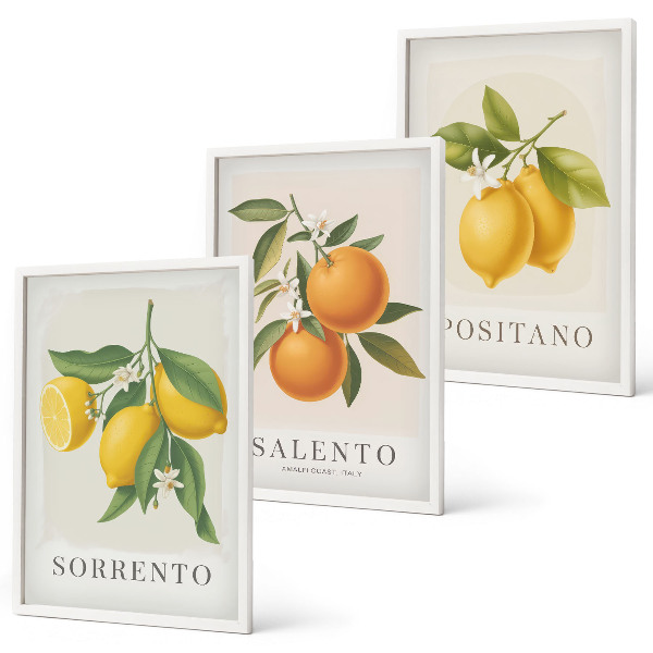 Gerahmtes bilderset Amalfi-Zitronen und -Orangen