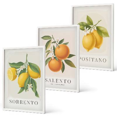 Gerahmtes bilderset Amalfi-Zitronen und -Orangen