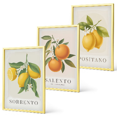 Gerahmtes bilderset Amalfi-Zitronen und -Orangen