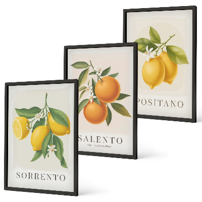 Gerahmtes bilderset Amalfi-Zitronen und -Orangen