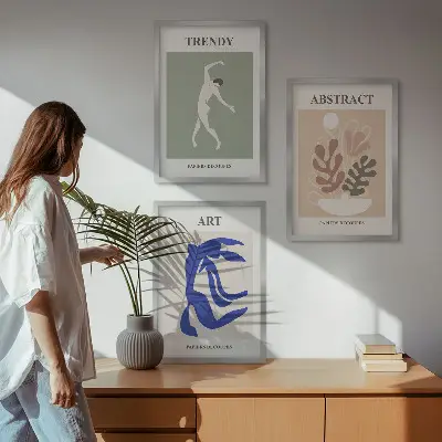 Gerahmtes Bilderset mit Motiven im Stil von Matisse
