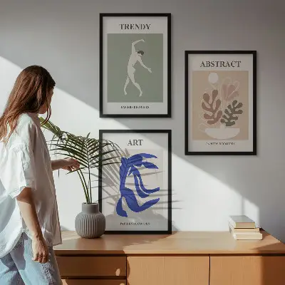 Gerahmtes Bilderset mit Motiven im Stil von Matisse