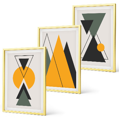 Bilder-3er-set mit rahmen Abstrakte geometrische Formen