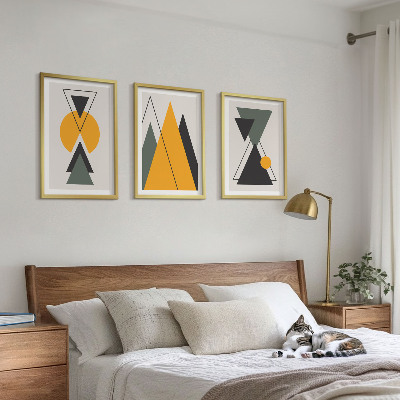 Bilder-3er-set mit rahmen Abstrakte geometrische Formen