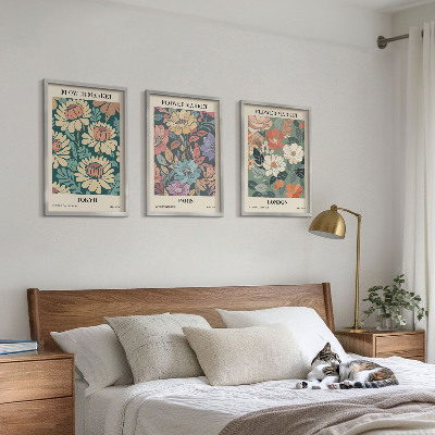 Gerahmtes bilderset Blumenposter Tokio Paris London