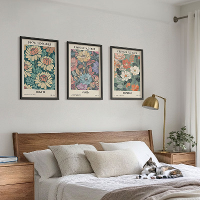 Gerahmtes bilderset Blumenposter Tokio Paris London