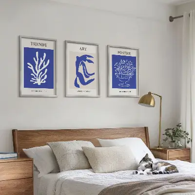 Matisse abstrakte Plakate 3er-Set mit Rahmen