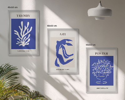 Bilder-3er-set mit rahmen Matisses abstrakte Plakate