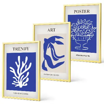 Matisse abstrakte Plakate 3er-Set mit Rahmen
