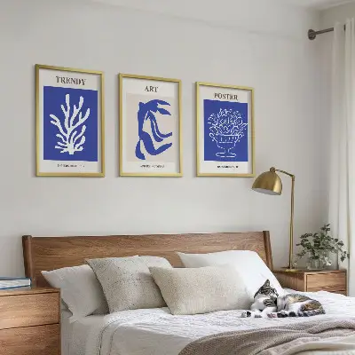 Matisse abstrakte Plakate 3er-Set mit Rahmen
