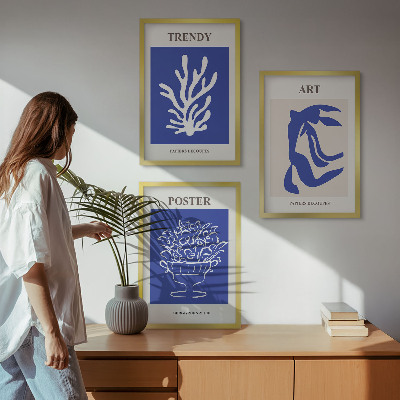 Bilder-3er-set mit rahmen Matisses abstrakte Plakate
