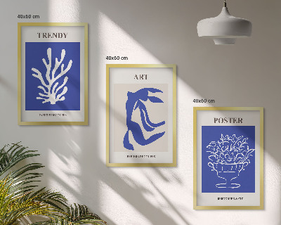 Bilder-3er-set mit rahmen Matisses abstrakte Plakate