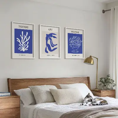 Matisse abstrakte Plakate 3er-Set mit Rahmen