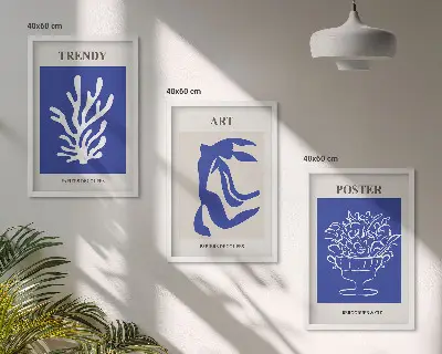 Matisse abstrakte Plakate 3er-Set mit Rahmen