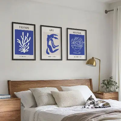 Matisse abstrakte Plakate 3er-Set mit Rahmen