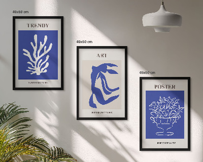 Bilder-3er-set mit rahmen Matisses abstrakte Plakate