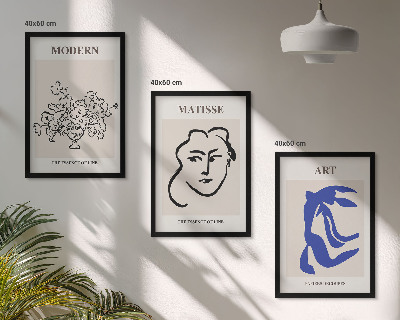 Bilder-3er-set mit rahmen Abstrakte minimalistische Poster