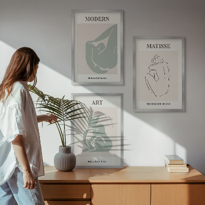 Gerahmtes bilderset Abstrakte Pastellfiguren