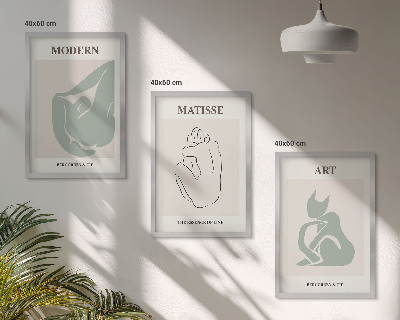 Gerahmtes bilderset Abstrakte Pastellfiguren