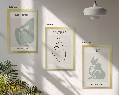Gerahmtes bilderset Abstrakte Pastellfiguren