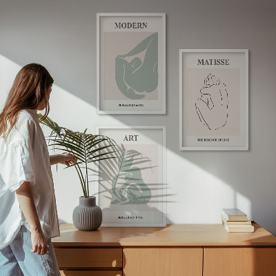 Gerahmtes bilderset Abstrakte Pastellfiguren
