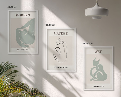 Gerahmtes bilderset Abstrakte Pastellfiguren