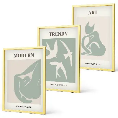 Matisse abstrakte Figuren 3er-Set Bilder mit Rahmen