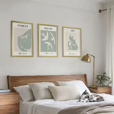 Matisse abstrakte Figuren 3er-Set Bilder mit Rahmen