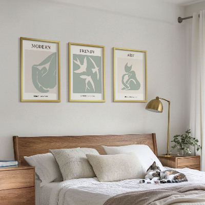 Bilder-3er-set mit rahmen Matisse abstrakte Figuren
